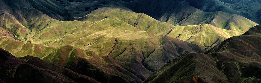 Textured Hills Panoramic Photograph by Leland D Howard
