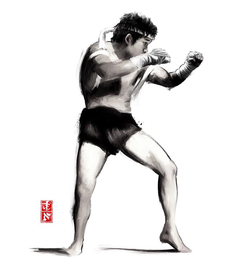 Muay Thai Painting - Thai Boxer by Ilyo Tao