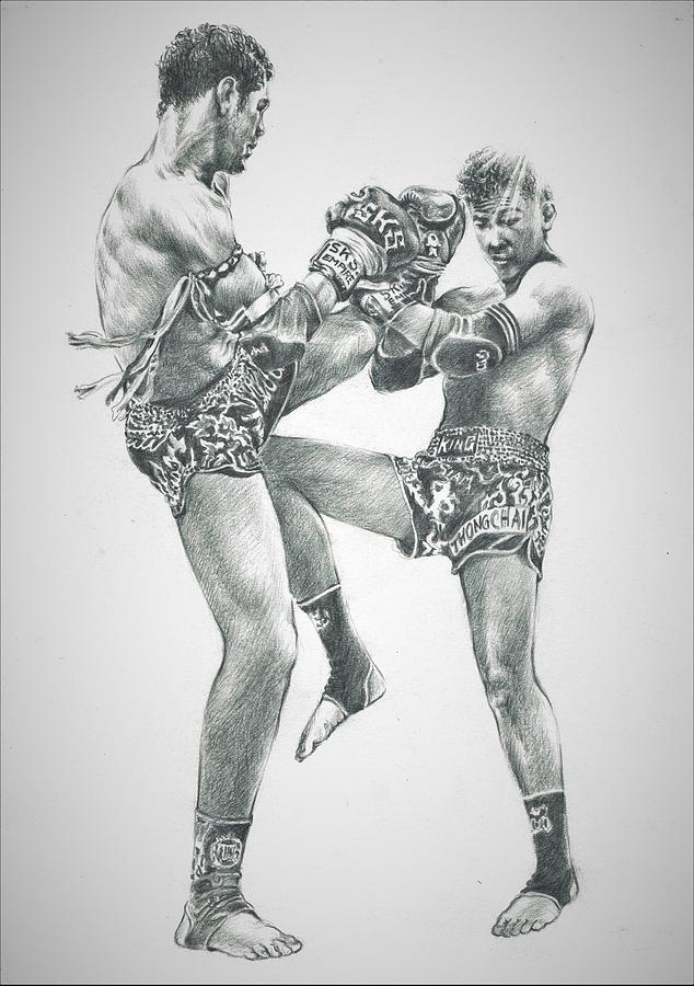Thai boxing Drawing by Sirik Nil Fine Art America
