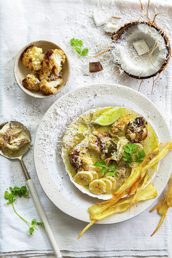 Thai Chicken Curry With Roasted Cauliflower Photograph by Great Stock!