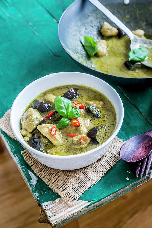 Thai Green Curry With Pork, Chicken And Shrimp Photograph by Maricruz Avalos Flores