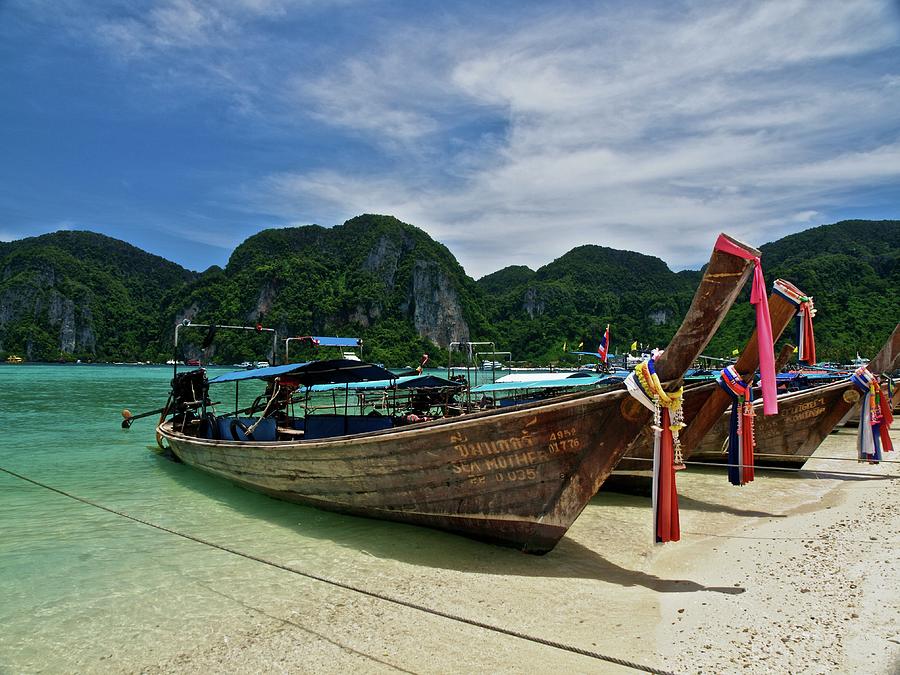 Thai Long Boat Photograph by Ashmieke Creations