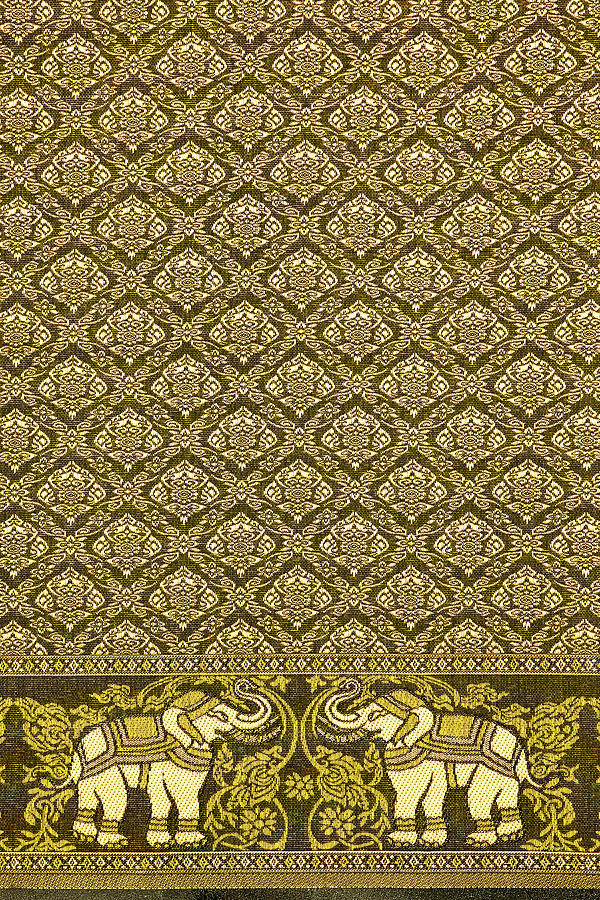 Thai Silk Elephant Motif Pattern Photograph by Enviromantic