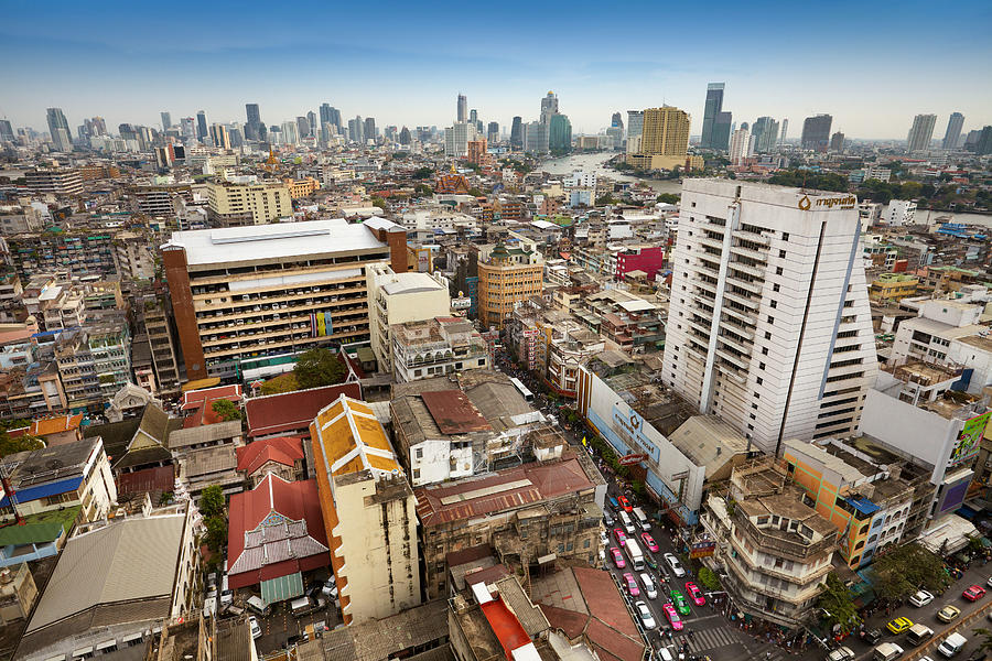 Cityscape Photograph - Thailand - Bangkok Chinatown, City View by Jan Wlodarczyk