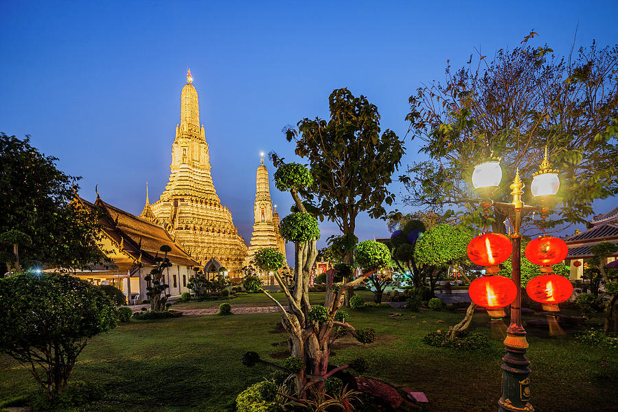 Thailand, Bangkok, Wat Arum Temple Digital Art by Massimo Borchi