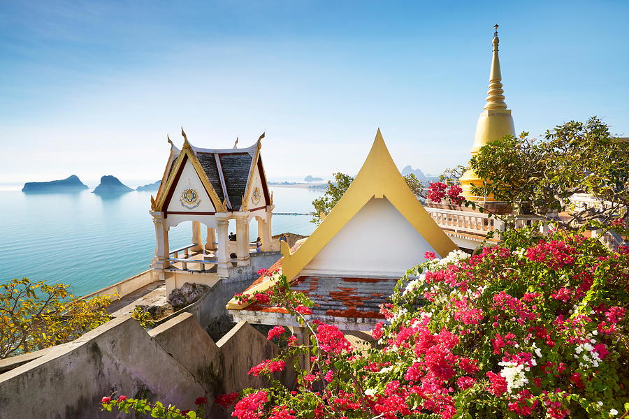 Flower Photograph - Thailand - Buddhist Small Monastery by Jan Wlodarczyk