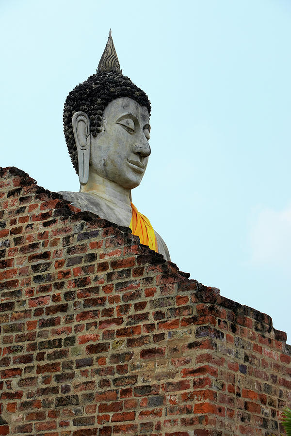 Thailand, Central Thailand, Ayutthaya, Buddhist Statue At Wat Yai Chai Mongkhon Temple Digital Art by Richard Taylor