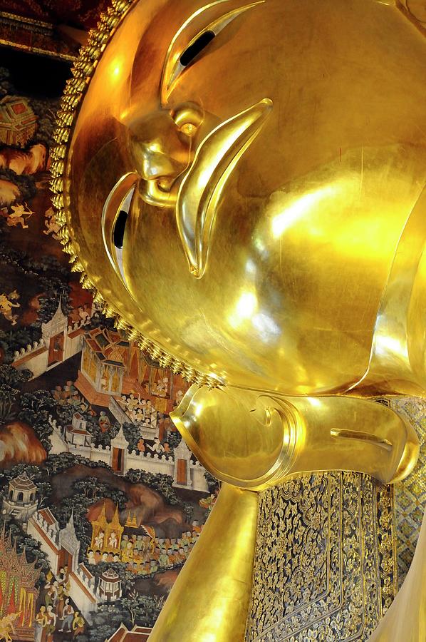 Thailand, Central Thailand, Bangkok, Wat Pho, Sleeping Buddha Temple Digital Art by Massimo Piacentino
