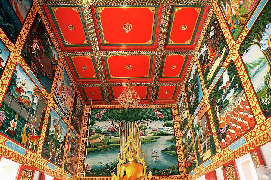 Thailand, Hua Hin, Interior Of Wat Khao Photograph by Wilfried Krecichwost