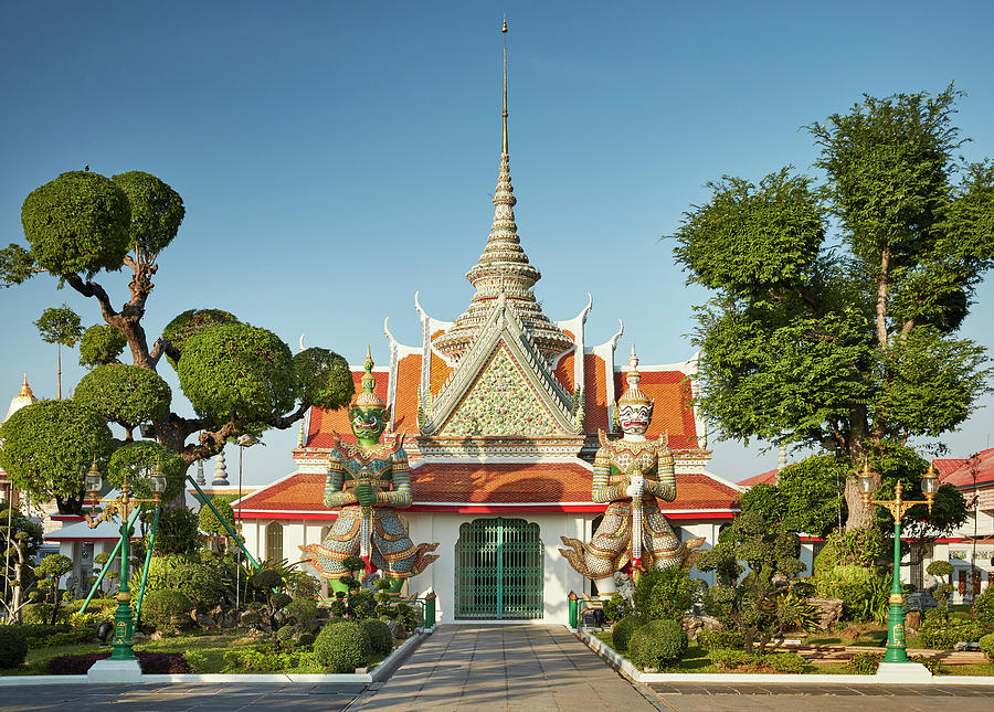 Thailand, Thailand Central, Bangkok, Tropics, Gulf Of Siam, Gulf Of Thailand, Wat Arun Digital Art by Richard Taylor