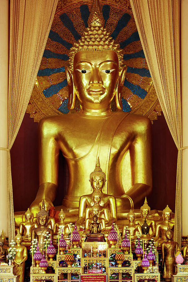 Thailand, Thailand Northern, Chiang Mai, Gulf Of Siam, Gulf Of Thailand, Wat Phra Singh Temple Digital Art by Richard Taylor