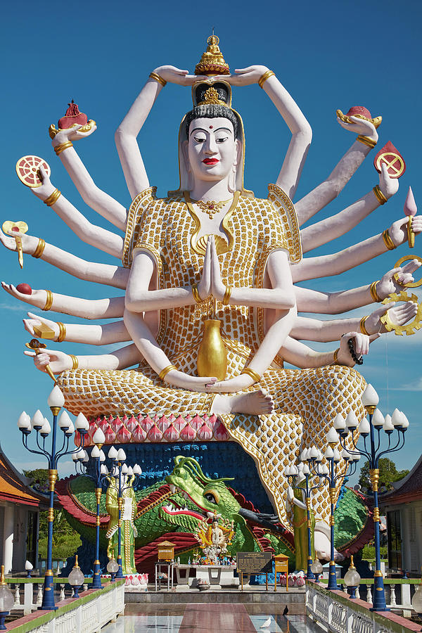 Thailand, Thailand Southern, Koh Samui, Gulf Of Siam, Gulf Of Thailand, Gulf Of Siam, Wat Plai Laem Temple Complex, Ban Bo Phut Digital Art by Richard Taylor