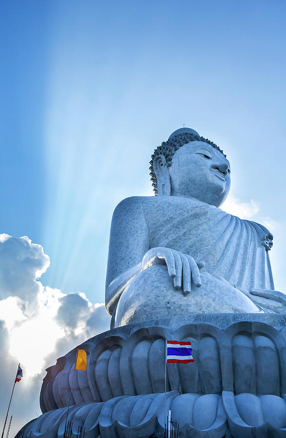 Thailand, Thailand Southern, Phuket Island, Nakred Hill, 45 Metre High Marble Big Buddha Digital Art by Mick Shippen