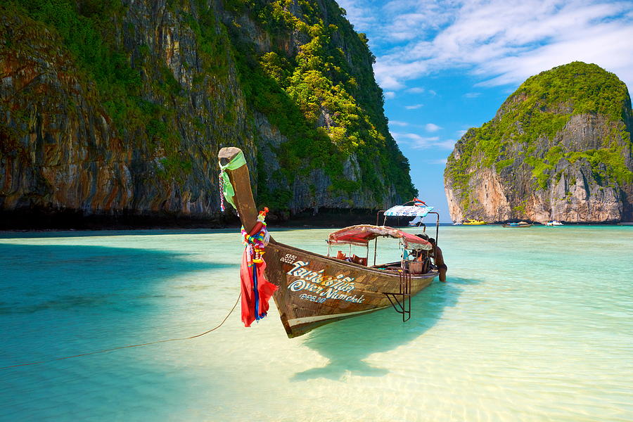 Sea Photograph - Thailand - Tropical Maya Bay On Phi Phi by Jan Wlodarczyk