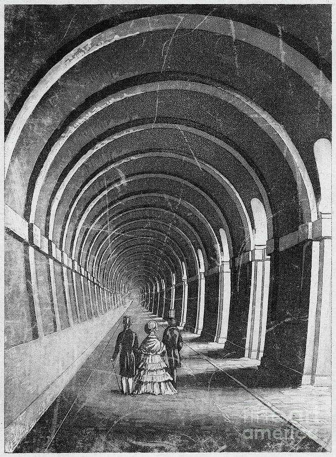 Thames Tunnel, London, Mid 19th Century Drawing by Print Collector