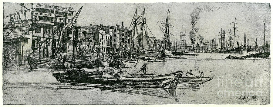 Thames Warehouse, 19th Century Drawing by Print Collector