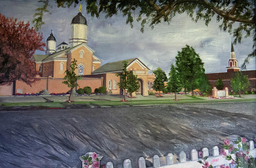 Thank Thee for the Church and the Temple  Vernal Utah Temple Painting by Nila Jane Autry