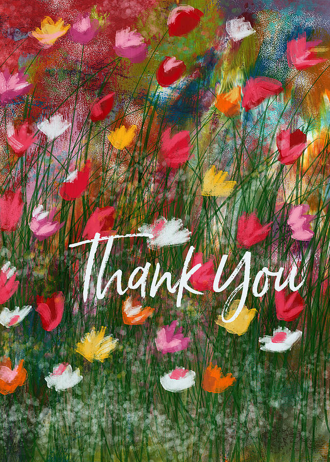 Thank You Garden- Art by Linda Woods Mixed Media by Linda Woods