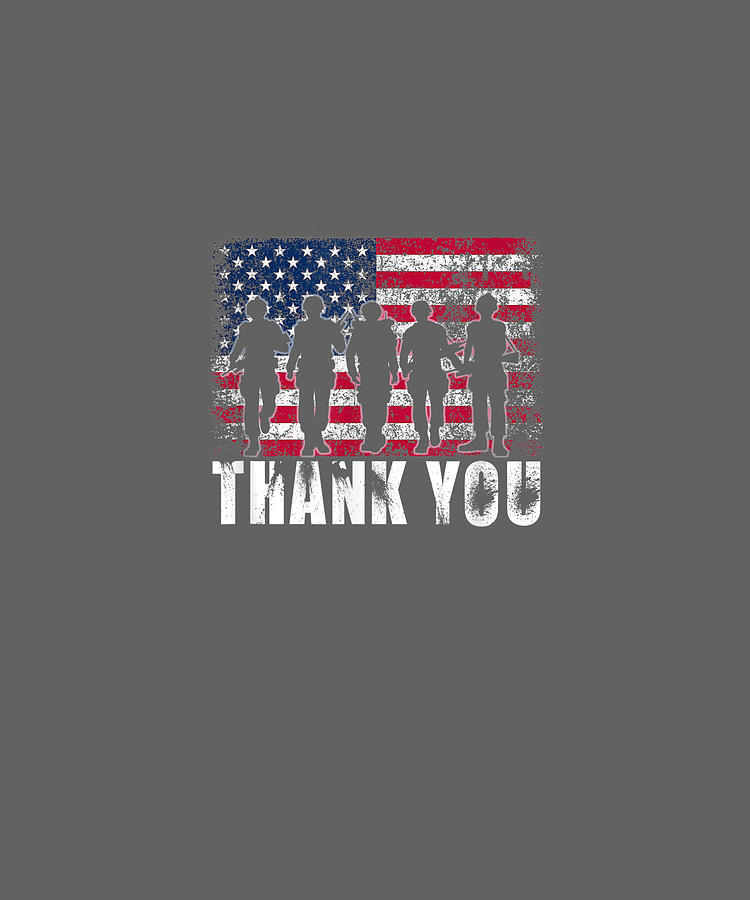 Thank You Veteran Salute American Flag 4th Of July Patriotic Digital ...