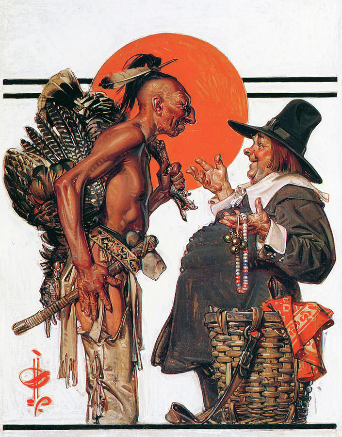 Joseph Christian Leyendecker Painting - Thanksgiving, Indians To Negotiate With Pilgrim - Digital Remastered Edition by Joseph Christian Leyendecker Joseph Christian Leyendecker Painting - Thanksgiving, Indians To Negotiate With Pilgrim - Digital Remastered Edition by Joseph Christian Leyendecker