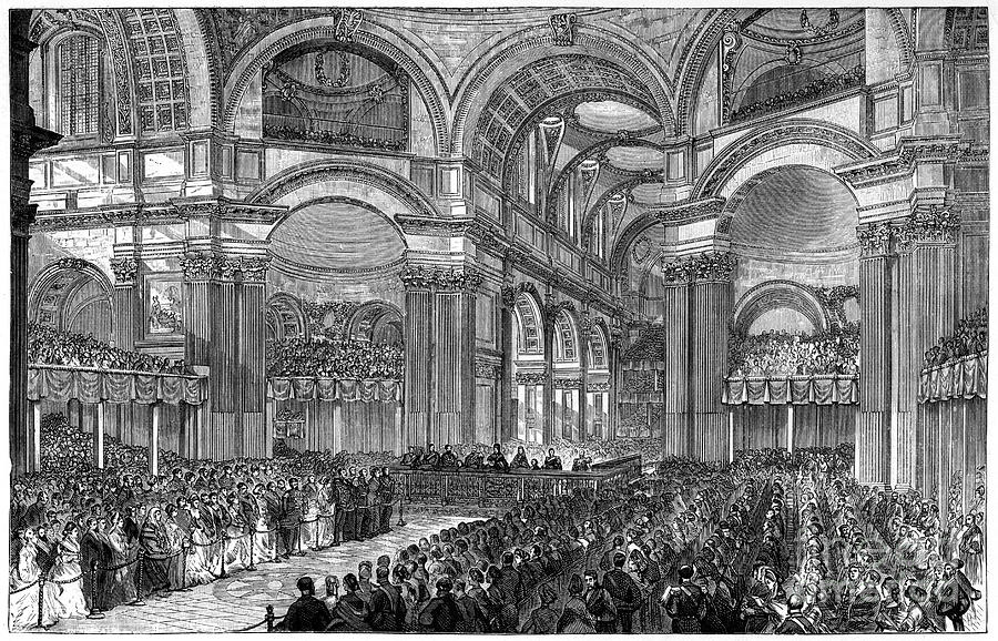 Thanksgiving Service In St Pauls Drawing by Print Collector