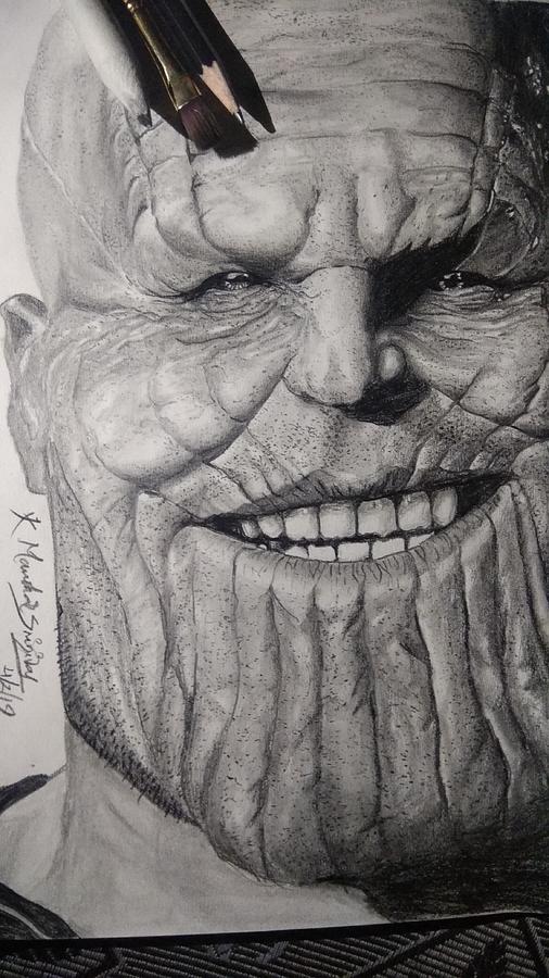 Black Thanos Drawing By Priyank Size 27x21cm
