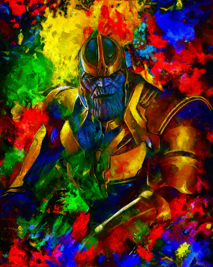 Black Panther Movie Painting - Thanos, The Colorful Titan by Christopher Lane
