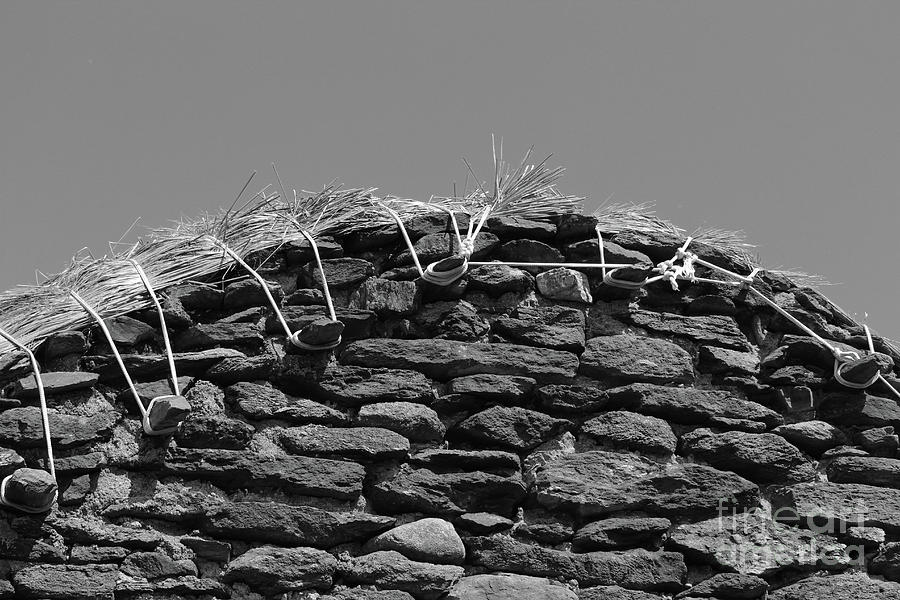 Thatch Gable Donegal Ireland bw Photograph by Eddie Barron