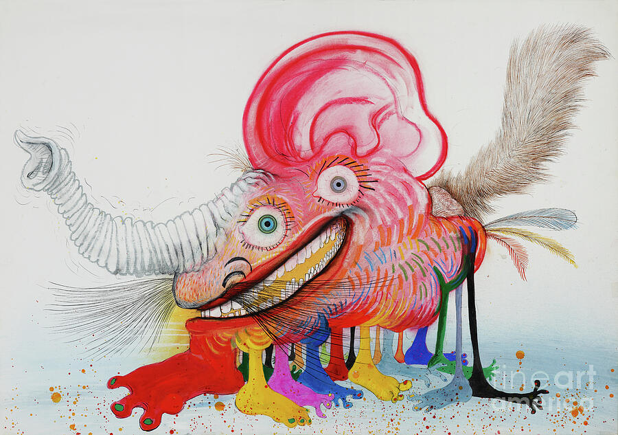 Animal Drawing - Thats My Dad, 1986 (acrylic, Ink On Paper) by Ralph Steadman