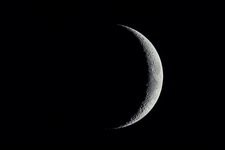 Space Photograph - The 4-day-old Waxing Crescent Moon by Alan Dyer
