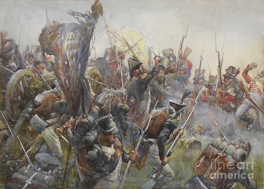 Flag Painting - The 88th Foot At The Battle Of Salamanca, 1812, 1904 by Christopher Clark