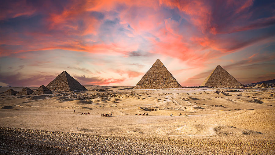 The 9 Pyramids Of Giza by Amro