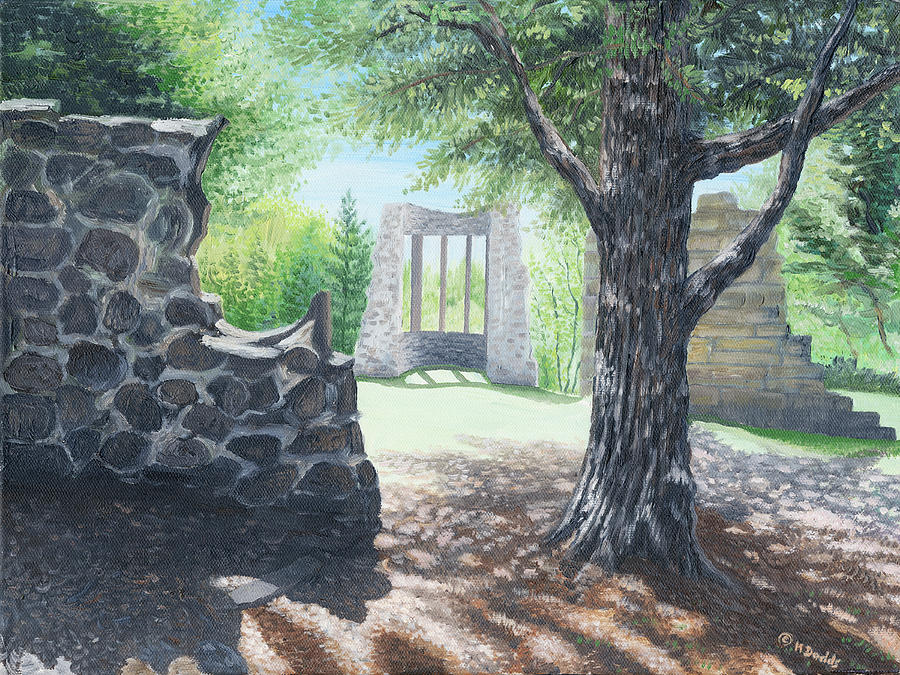 Forest Painting - The Abby Ruins, Mackenzie King Estate by Kevin Dodds