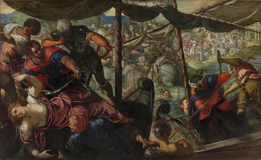 The Abduction of Helen, ca. 1578, Italian School, Oil on canvas, 1... Painting by Tintoretto -1518-1594-