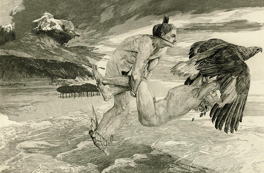 The Abduction Of Prometheus, 1894 Painting by Max Klinger