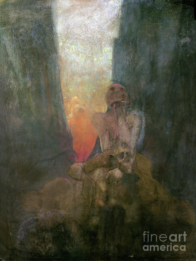 Alphonse Mucha Painting - The Abyss, 1899 by Alphonse Marie Mucha