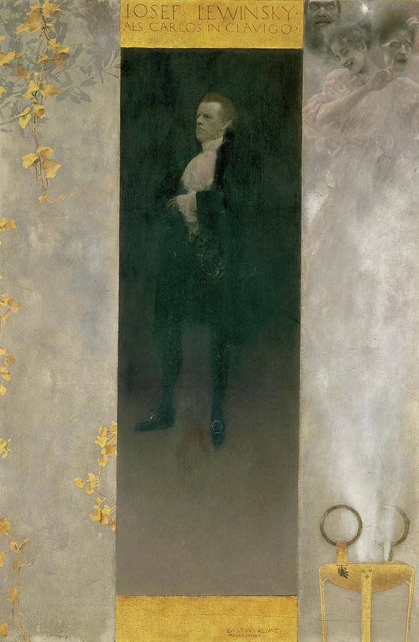 The actor Josef Lewinsky as Carlos in Goethes andquot, Clavigoandquot, -1895-. Painting by Gustav Klimt -1862-1918-