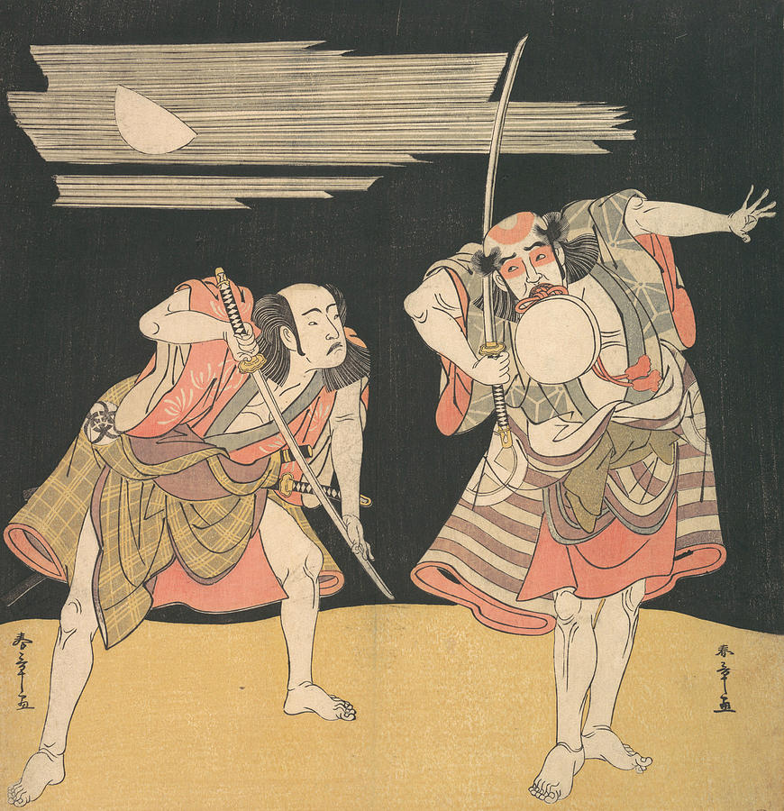 The Actors Otani Tomoemon I and Bando Mitsugoro I Relief by Katsukawa Shunsho
