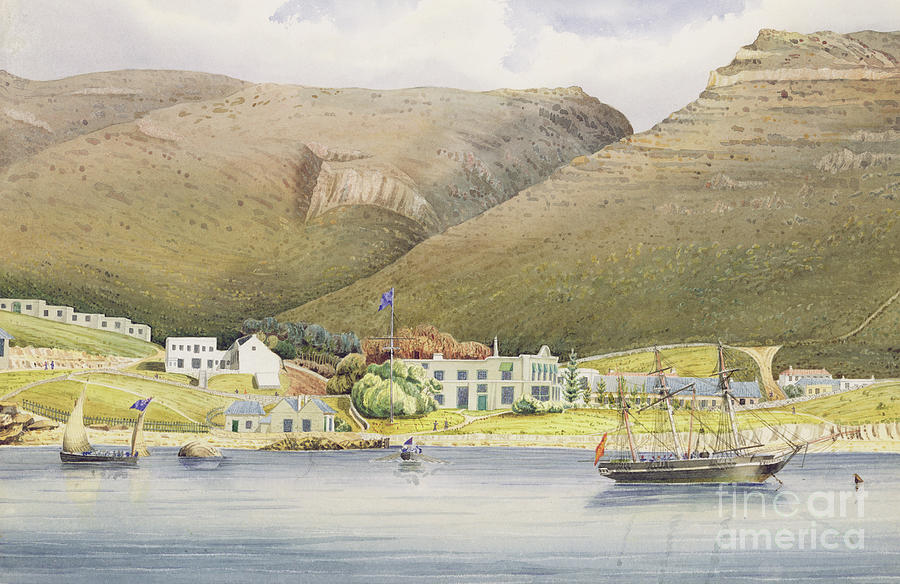 Mountain Painting - The Admiral House, Simons Town, Cape Of Good Hope, 1844 by Lt. Humphrey John Julian