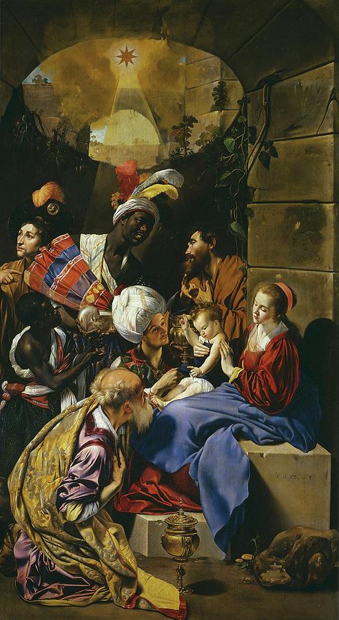 The Adoration of the Magi, 1612-1614, Spanish School, Oil on canvas,... Painting by Juan Bautista Maino -1569-1649-