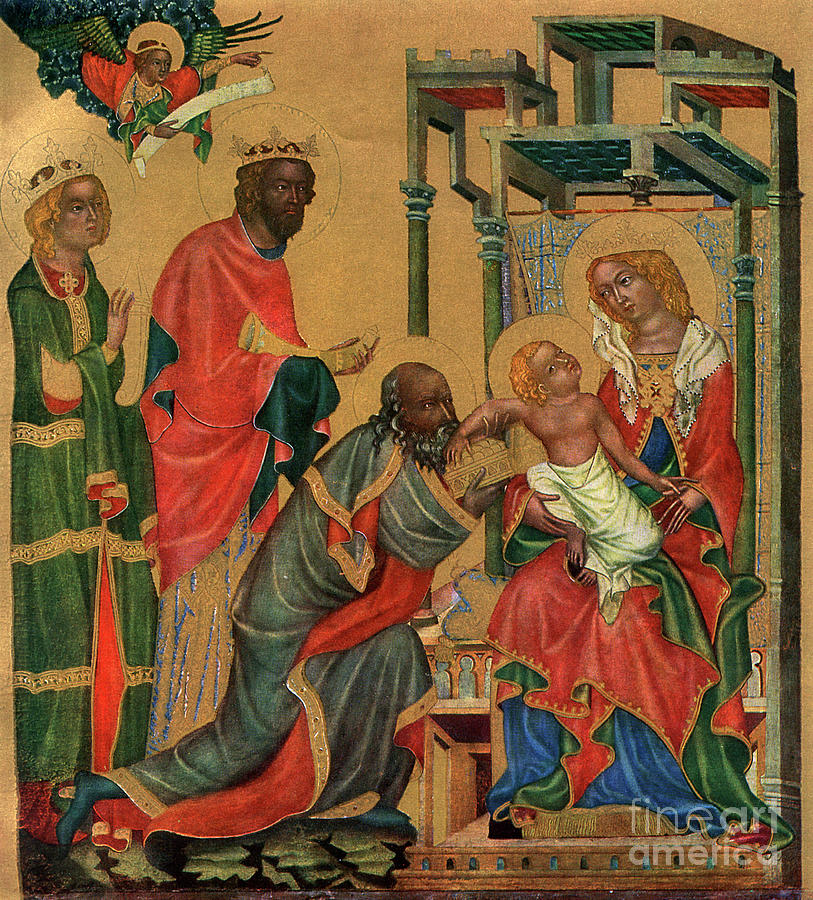 The Adoration Of The Magi, C1350 Drawing by Print Collector