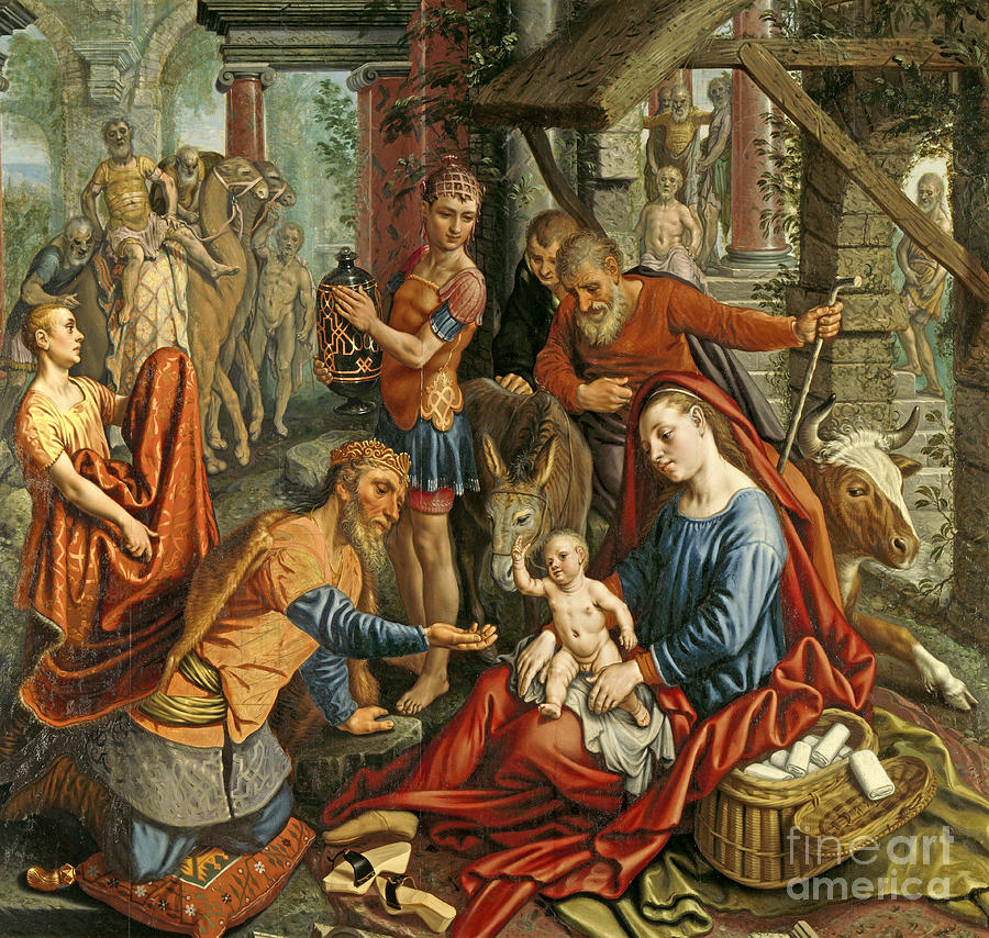 The Adoration Of The Magi, Central Panel Painting by Pieter Aertsen
