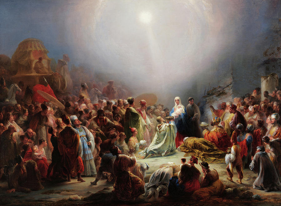 Jesus Christ Painting - The Adoration of the Magi by Domingos Antonio de Sequeira