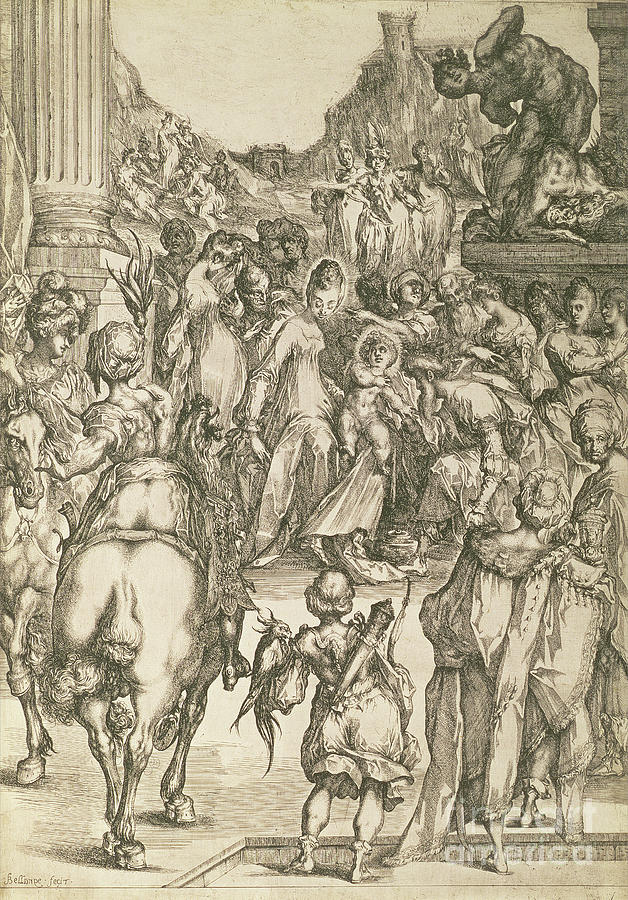 The Adoration Of The Magi Etching By Jacques Bellange Painting by Jacques Bellange