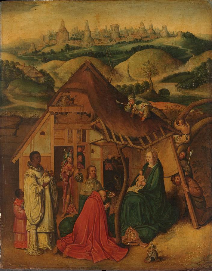 The Adoration of the Magi. Painting by Jheronimus Bosch -copy after-