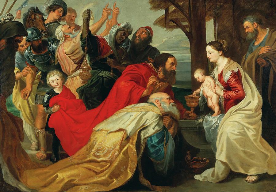 Peter Paul Rubens Painting - The Adoration Of The Magi by Workshop Of Peter Paul Rubens