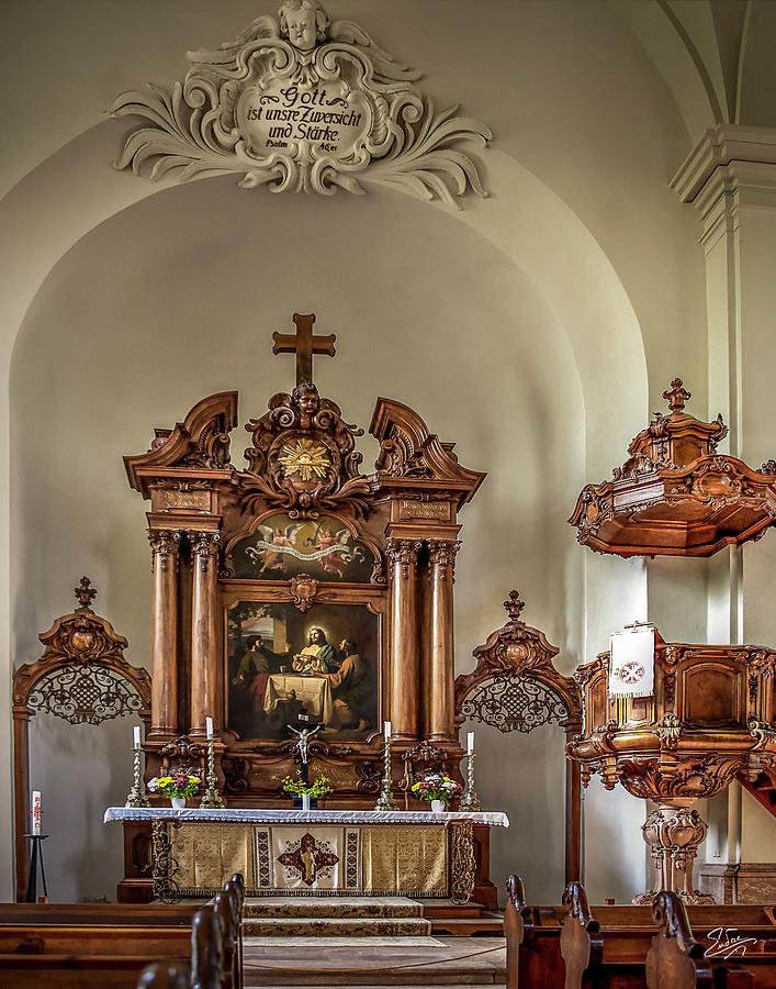 The Agustusberg Chapel Altar Photograph by Endre Balogh