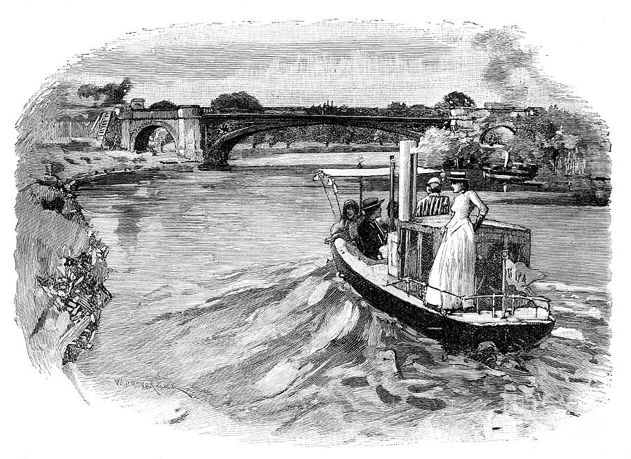 The Albert Bridge, Windsor, Berkshire Drawing by Print Collector