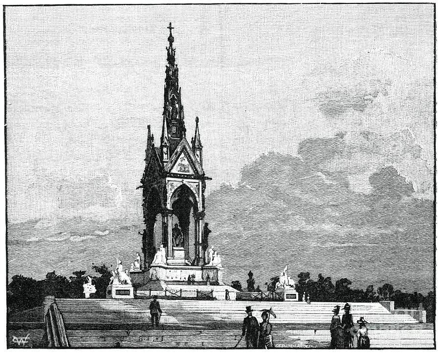 The Albert Memorial, Kensington Drawing by Print Collector
