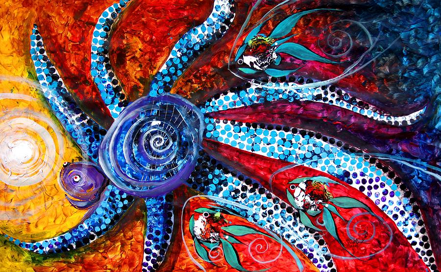 The Allegorical Octopuss Desire to Eat the Sun Painting by J Vincent Scarpace